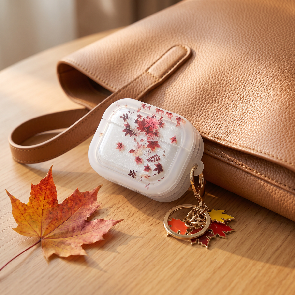 Axxlern Design AirPods Pro 2 Case,Cover with Maple Leaf Charm