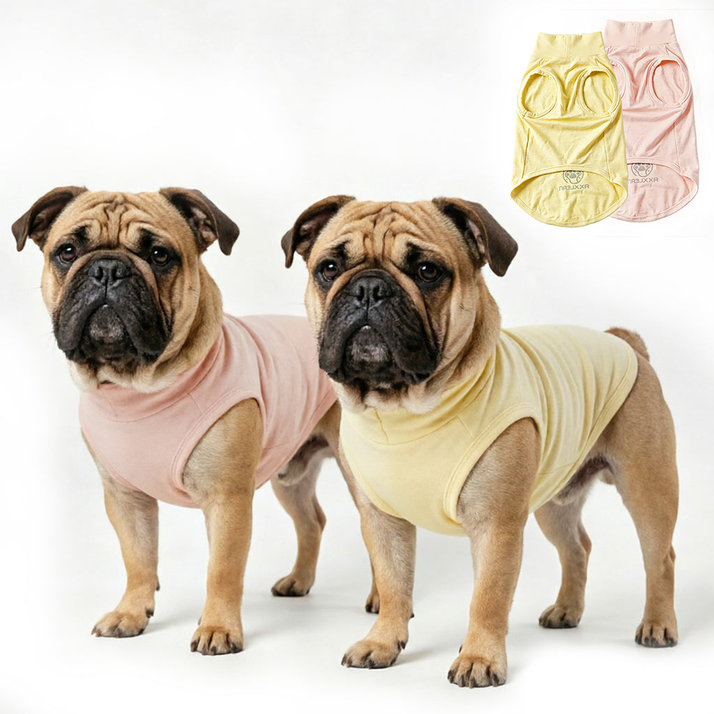 Axxlern Design 2PK Dog Shirts, Sun Protection Quick Dry Soft Dog T-Shirt,Stretchy Lightweight Sleeveless Dog Vest for Summer