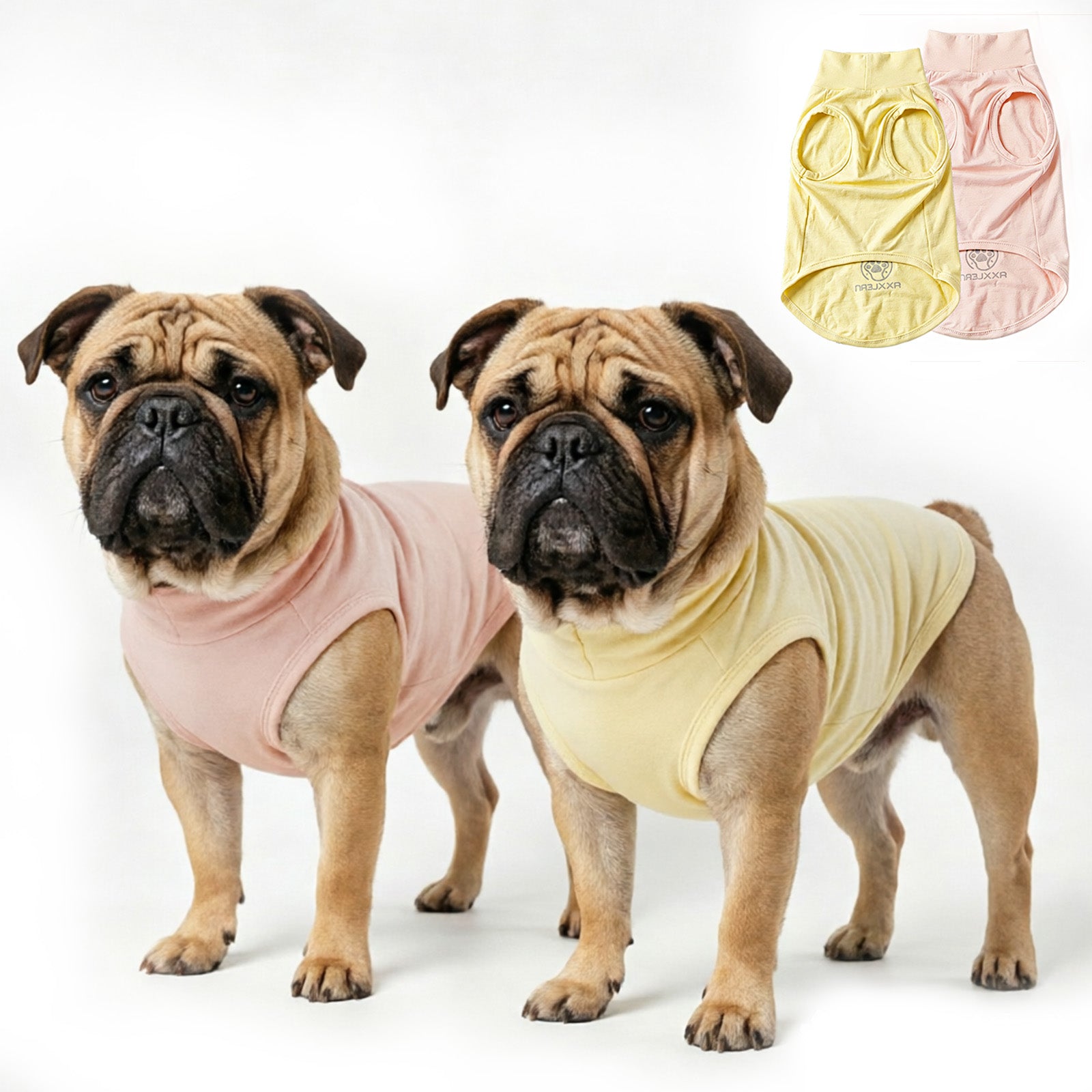 Axxlern Design 2PK Dog Shirts, Sun Protection Quick Dry Soft Dog T-Shirt,Stretchy Lightweight Sleeveless Dog Vest for Summer