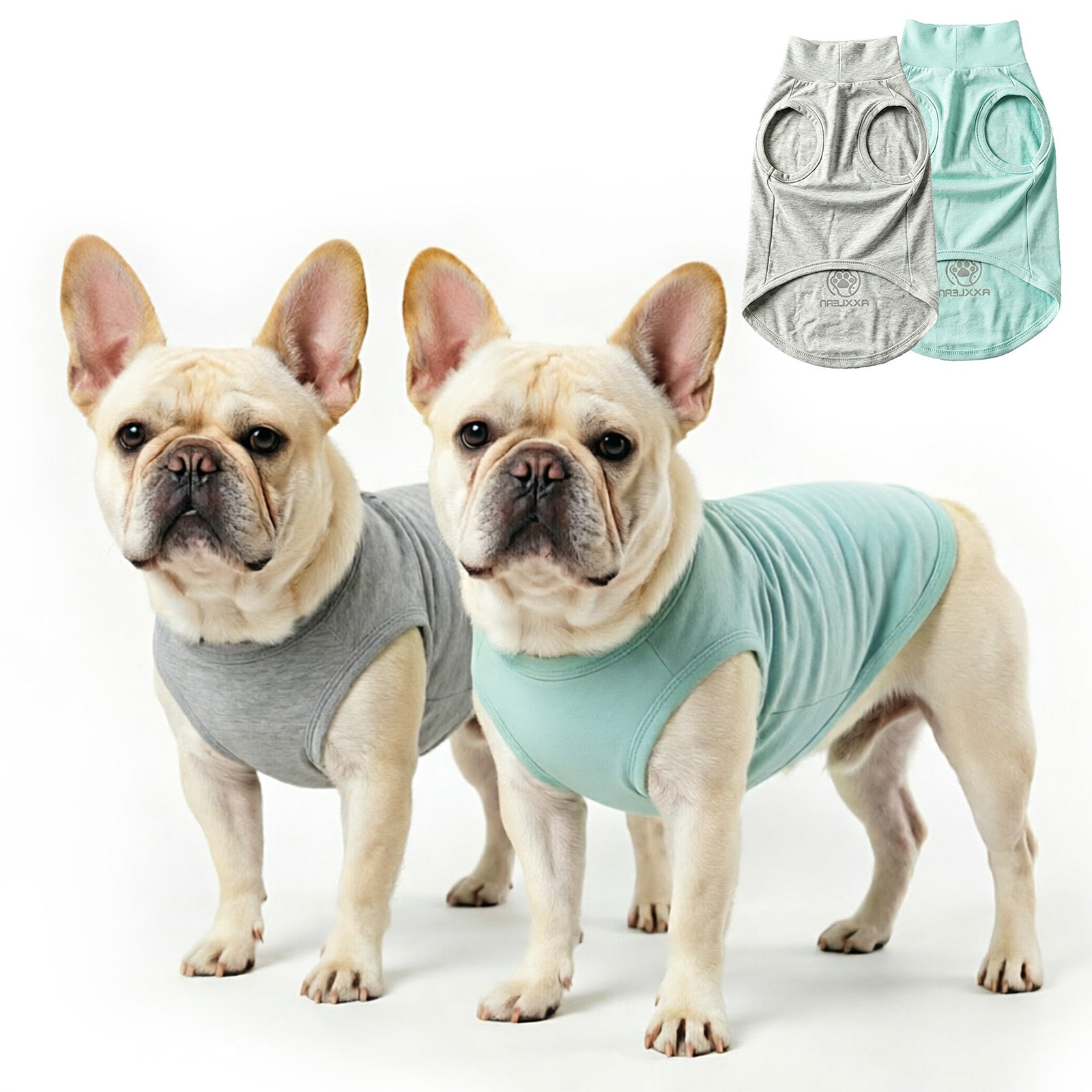 Axxlern Design 2PK Dog Shirts, Sun Protection Quick Dry Soft Dog T-Shirt,Stretchy Lightweight Sleeveless Dog Vest for Summer