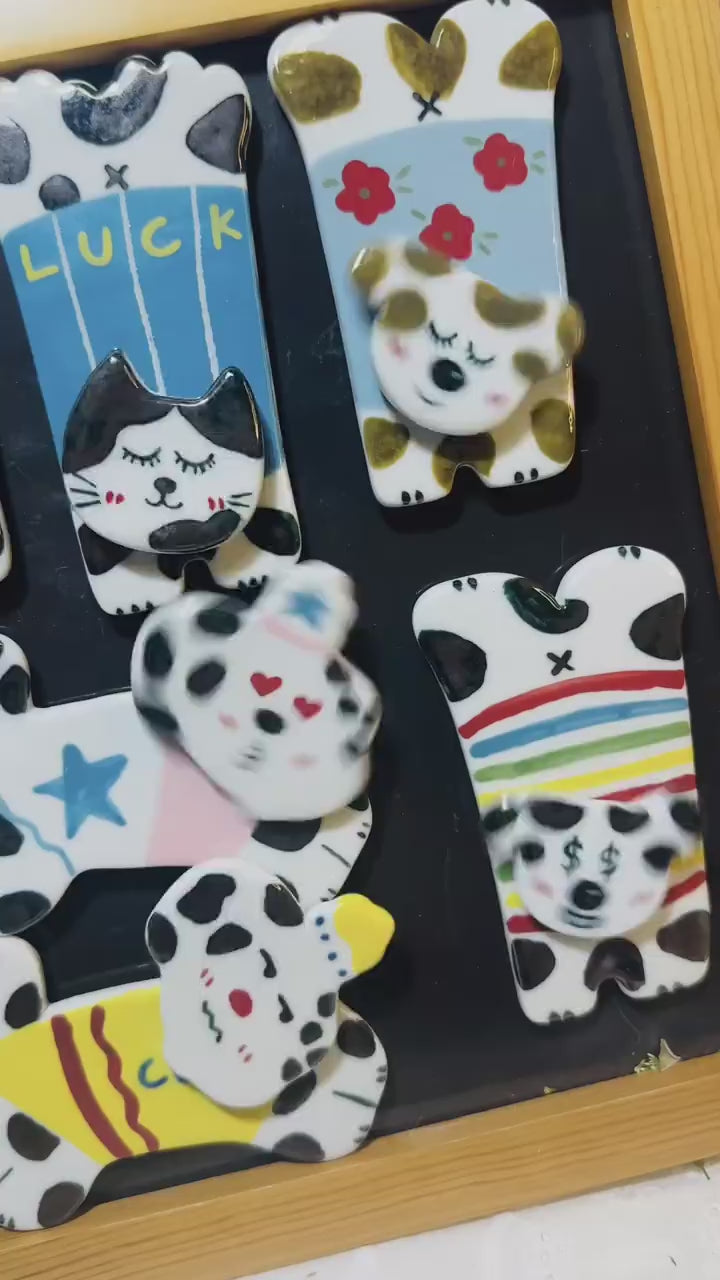 Handmade Ceramic Fridge Magnets Head Swaying Interesting Fridge Magnets